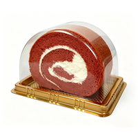 Scatola Trasparente per Confezionamento Torte Arrotolate, Contenitore per Fette di Swiss Roll, Scatola Semicircolare in Plastica per Pane e Pasticceria, per Supermercati