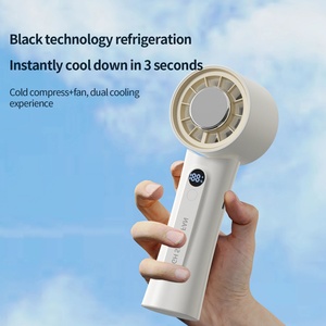 Nouveau ventilateur portatif rechargeable de 3600 mAh avec refroidissement par glace et 100 réglages de vitesse, idéal comme cadeau pour une utilisation en extérieur, petit ventilateur - Product Image 5