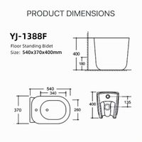 Bidet en céramique sur pied pour salle de bain, design arrondi, fournitures hôtelières OEM