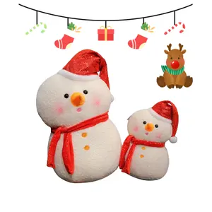 봉제 장난감 사용자 정의 귀여운 사슴 산타 클로스 눈사람 박제 장식 순록 인형 동물 크리스마스 선물