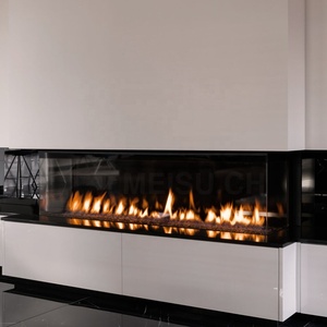 Stufa ad angolo MEISU.CH senza canna fumaria interna, 3 inserti, a gas naturale liquefatto, senza canna fumaria laterale, per interni - Product Image 1