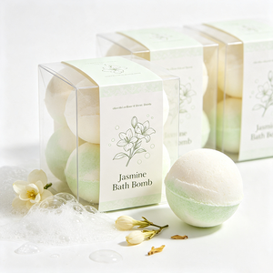 Bombe de bain au jasmin naturel, parfum longue durée, hydratante pour la peau, relaxante, boule de bain moussante <span class=keywords><strong>SPA</strong></span> - Product Image 1