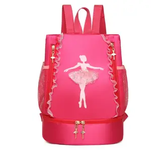 Bolsa de lona con logotipo personalizado para baile de Ballet, bolso deportivo para chicas