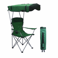 Chaise de pêche pliable en métal personnalisée bon marché Chaise de plage pliante portable pour pique-nique en camping avec auvent pare-soleil