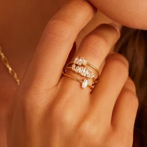 Anillo de Plata de Ley S925 con Incrustaciones de Diamantes Irregulares en Forma de Azúcar, con Patrón Geométrico Minimalista, Estilo Versátil - Product Image 4