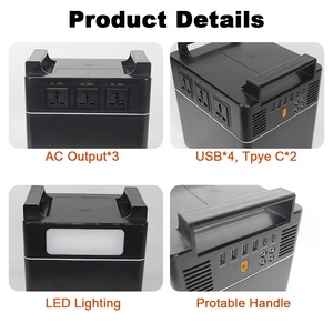 Portable 600w 1200w outdoor camping lifepo4 battery charging all in one <b>solar</b> <b>generator</b> rechargeable power station - Product Image 3