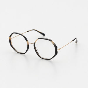 Nouvelle conception Lunettes de vue pour hommes et femmes en acétate polygone et titane pur, monture optique - Product Image 1