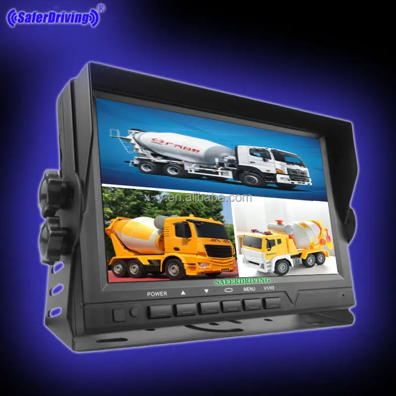 Bus Truck Rear View Monitor In-built H.265 MDVR 4/6/8 Channel 1080P Split Quad Screen DVR Monitor with G-sensor