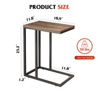 Table d'appoint moderne, Table basse, salon, chevet, chambre à coucher, support de nuit, canapé, Table d'appoint carrée, Cube étroit, bois, métal, forme c