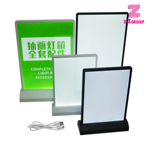 Boîte à lumière de bureau A4 rechargeable à LED double face pour magasin de thé au lait Affichage publicitaire Boîte à lumière LED - Product Image 5