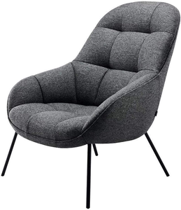 Poltrona Reclinabile Singola Moderna e Confortevole Rivestita in Tessuto con Gambe in Metallo Nero per Esterni, Hotel, Soggiorno e Camera da Letto - Product Image 1