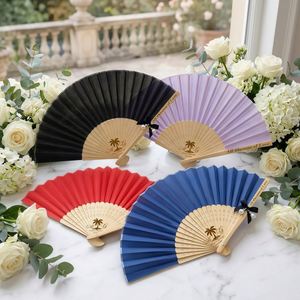 Abanicos Plegables de Seda Hechos a Mano con Impresión Digital, Variedad de Colores, Diseño Portátil, Estilo Simple, Recuerdos de Boda, Regalos Promocionales - Product Image 1