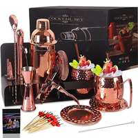 Kit personnalisé de 16 pièces accessoires de bar ensemble de shaker à cocktail jigger kit de shaker à cocktail barman avec support