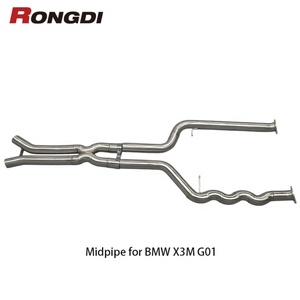 Tuyau d'échappement de performance en acier inoxydable 304 brossé à longueur égale pour BMW X3M X4M G01 G02 S58 3.0T 2024 - Product Image 1