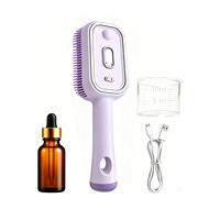Peigne massant électrique hydratant pour le cuir chevelu, ensemble violet