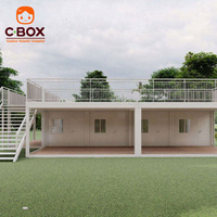 Cbox Maison Modulaire Détachable à 2 Étages avec Terrasse Spacieuse, Villa de Vacances, Cabane Modulaire Détachable en Conteneur