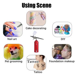 New Nail Painting Cake Air Brush Makeup Cordless Airbrush Compressor Kit <span class=keywords><strong>Tatoo</strong></span> Gun - Product Image 3