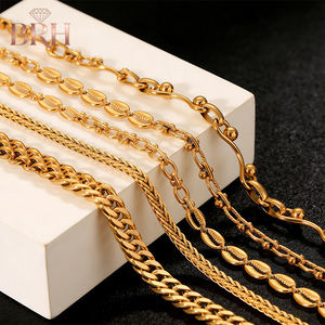 Dây chuyền mạ vàng 18K, dây chuyền thép không gỉ, dây chuyền kiểu Cuban - Product Image 4