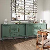Armoire de rangement Combohome avec 2 portes et 3 tiroirs, buffet de style mid-century avec étagères réglables