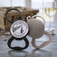 Décapsuleur porte-clés personnalisé en alliage de zinc, plaqué argent et noir, avec logo et lettres