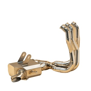 <span class=keywords><strong>Pour</strong></span> Triumph 660, échappement complet en alliage de titane bleu/or/polissage miroir, aspect d'origine - Product Image 4