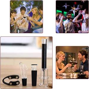 Ensemble d'ouvre-bouteille à vin 4 pièces Pompe à <span class=keywords><strong>air</strong></span> comprimé <span class=keywords><strong>Tire</strong></span>-<span class=keywords><strong>bouchon</strong></span> Comprend un kit d'ouvre-bouteille à vin <span class=keywords><strong>Bouchon</strong></span> sous vide Verseur à vin Accessoires de bar - Product Image 3