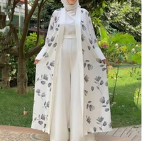 L-25 Nouvelle Meilleure Vente Ensemble de 2 Pièces Arabe Manches Longues Longueur Plancher Élégante Respirante Vêtements Islamiques pour Dames Abaya Musulmane