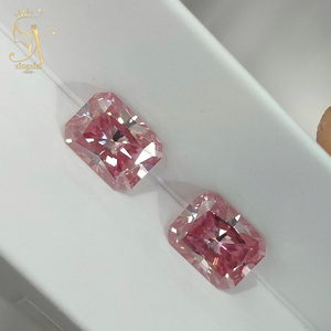 GRA-Zertifizierter Loser Edelstein, Bestandener Diamanttest, Moissanit-Stein in Rosa, Radiantschliff, Loser Moissanit-Diamant - Product Image 2