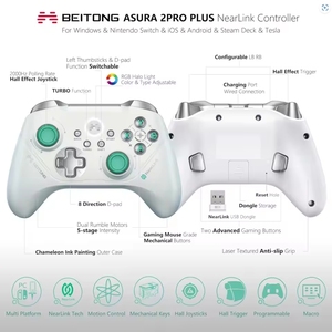 Beitong Asura 2pro + sao Flash Gamepad hội trường phím điều khiển bluetooth không dây điều khiển trò chơi gamepad cho NS PC TV hơi nước điện thoại di động - Product Image 2