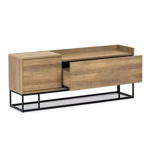 Modern Creative Side <b>Table</b> with <b>Iron</b> and Wood Structure, Height Adjustable Coffee <b>Table</b> (Living Room Category) - Product Image 5