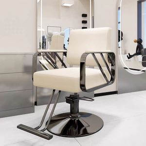 Leather Ergonomic Hair Salon Barber Chairs with 360 Degree Rotation and Adjustable <b>Footrest</b>-High-End PU Leather Salon Furniture - Product Image 2