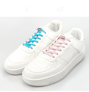 Tali Sepatu Malas Kancing Gesper Logam <span class=keywords><strong>Aluminium</strong></span> Kapsul Anak-anak Dewasa Elastis Tinggi Jaring Datar Elastis - Product Image 3