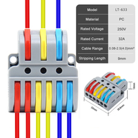 Connecteur de câblage universel LT-623 – Bornier de connexion rapide pour conducteurs, 3 entrées 6 sorties, levier coloré