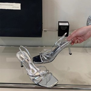 Nouvelles sandales à talon fin françaises 2026, élégantes et polyvalentes, noires, à talon haut, chaussures d'été féériques - Product Image 3