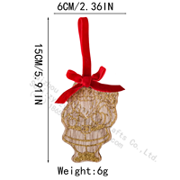 Juego de 3 Adornos Navideños Rústicos de Madera, Santa, Corazón, JOY, con Brillantina, Decoración Colgante para Árbol, Regalo, 6 cm
