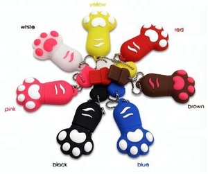 厂家价格可爱猫爪u盘USB2.0 8gb 64gb 128GB卡通聚氯乙烯记忆棒猫爪u盘 - Product Image 2