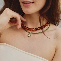 Nouveau collier en acier inoxydable géométrique avec zircon coloré, bijoux de mode pour femmes, plaqué or 18 carats sous vide