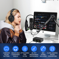 Kit Speaker Bm800 Mikrofon Kondenser 32Bit Digital Pci Usb c Kartu Suara Studio Rekaman Profesional Antarmuka Audio