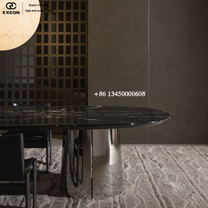 <span class=keywords><strong>Tavolo</strong></span> da Pranzo in Marmo di Alta Gamma in Stile Villa Minimalista, <span class=keywords><strong>Tavolo</strong></span> Rotondo Moderno e Lussuoso per Ristorante - Product Image 1