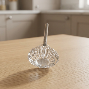 Poignée de meuble décorative moderne en verre transparent durable, bouton floral pour armoire, tiroir, maison, appartement, bureau - Product Image 3