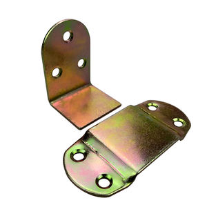 Quincaillerie Usine Vente en gros Ensembles de supports d'<span class=keywords><strong>angle</strong></span> en or Connecteur de joint de lit Supports en métal galvanisé pour utilisation fixe de meubles - Product Image 1