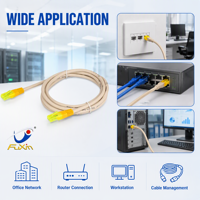 Kabel Patch Cord Ethernet RJ45 UTP Cat5e Bersertifikasi CE untuk Penggunaan Telekomunikasi Panjang 0.5m/1m/2m/5m/Dapat Disesuaikan