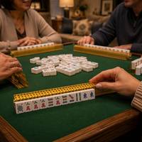 Supports de Mahjong Modernes en Acrylique Transparent à Motif Canne de Luxe avec Poussoirs Intégrés – Accessoires de Mahjong Américain de Luxe pour Cadeau