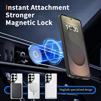 Nouvelle conception 2026 pour coque de téléphone S26 Ultra/S25 FE/S24 Plus, panneau arrière transparent, TPU souple + PC, magnétique, antichoc
