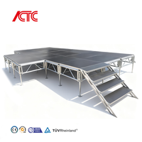 Scène modulaire portable en contreplaqué de haute qualité en alliage d'aluminium pour événements extérieurs, 4x8, installation rapide, à vendre