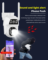 Caméra de sécurité CCTV solaire 4G CMOS à double objectif Camhipro 6MP avec suivi humain, alarme, audio, vision nocturne couleur, carte SIM et cloud