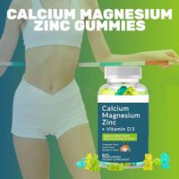 Capsules molles naturelles ODM Calcium Magnésium Zinc + Vitamine D3, 60 unités, pour adultes, soutien des os et des dents, absorption améliorée