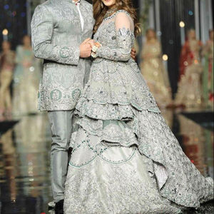 Designer indien pakistanais marié et robe de mariée perles de verre cristal embelli tenue de mariage élégante 2025 - Product Image 1