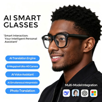 Kacamata Pintar AI Premium dengan WiFi 4, Mesin Terjemahan AI, Asisten Suara AI, Perekaman Video, Kamera 8MP, Eyewear Pintar