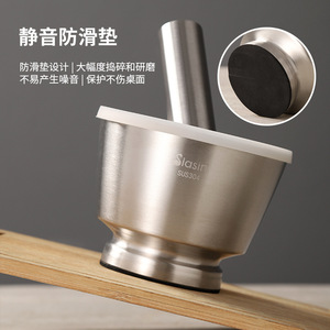 Siasin Stainless Steel Garlic Press 304 Inner Layer Solid Manual Grinder Drum Shape Heavy Duty Kitchen Tool - Product Image 2